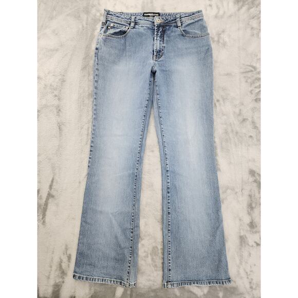Vintage 90s Express Low Rise Bootcut Stretch Denim Jeans Size 11/12 LONG Blue - Picture 1 of 15